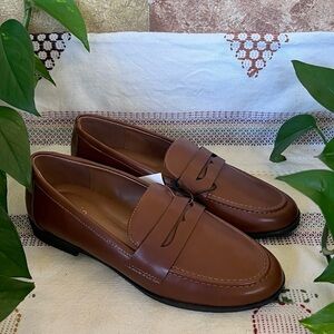 NEW Kensie Women’s Brown Cognac Slip-On Gitty Penny Low Heel Loafers Size 8.5